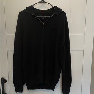 Tommy Hilfiger Men's Black Quarter Zip-Up Sweater